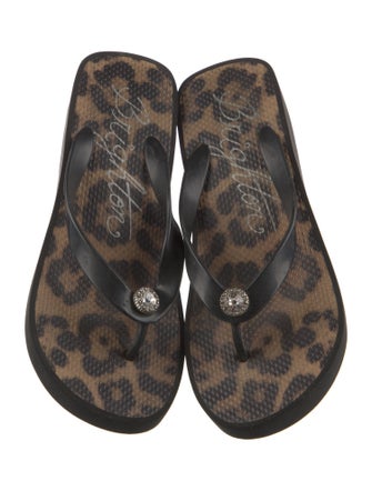Brighton Rubber Crystal Embellishments Flip Flops