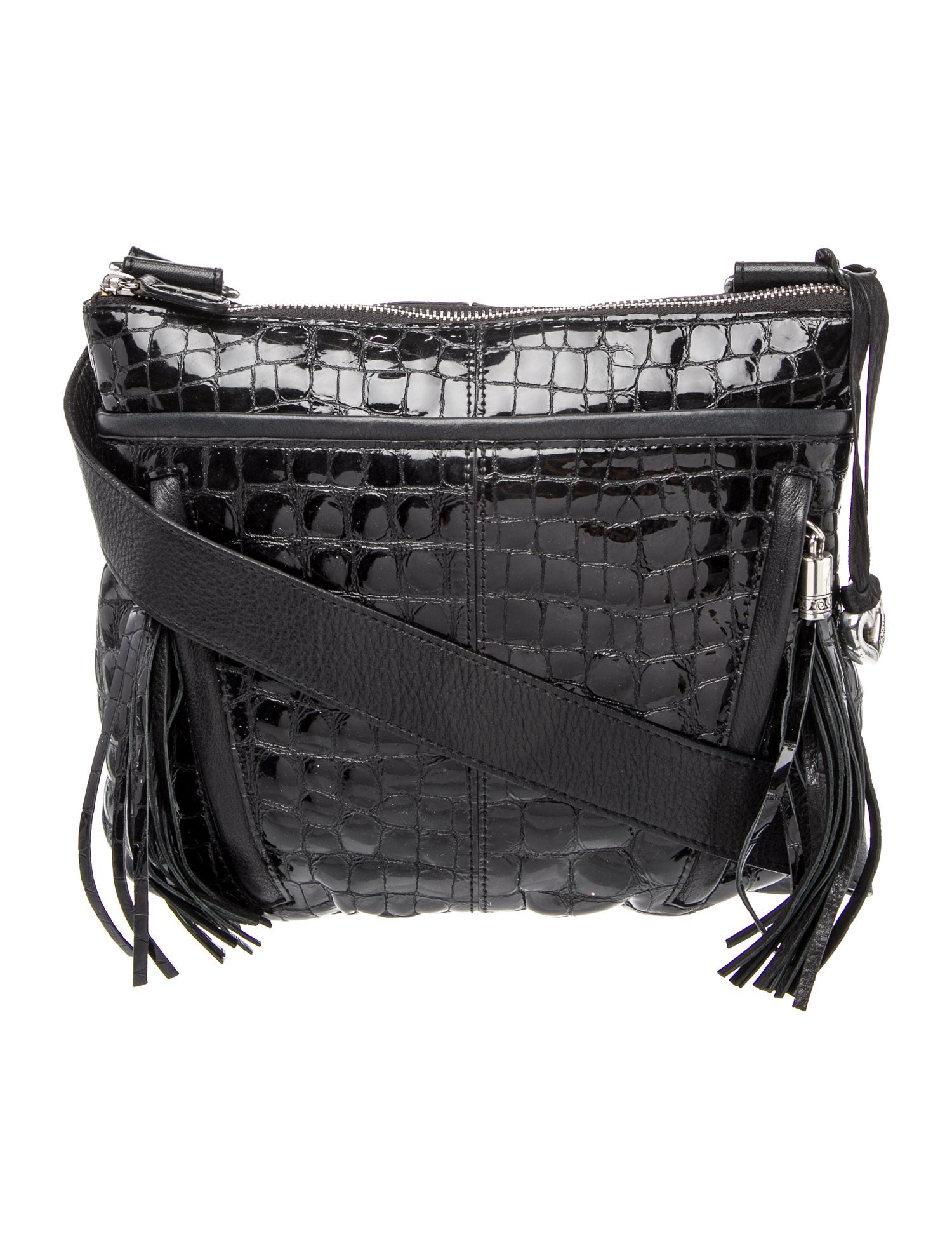 Black Embossed Cross Body Bag