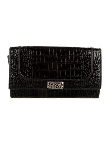Brighton Wallets Embossed Leather Wristlet