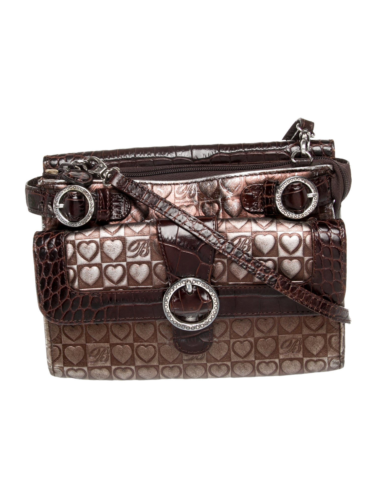 Brighton Embossed Leather Crossbody Bag