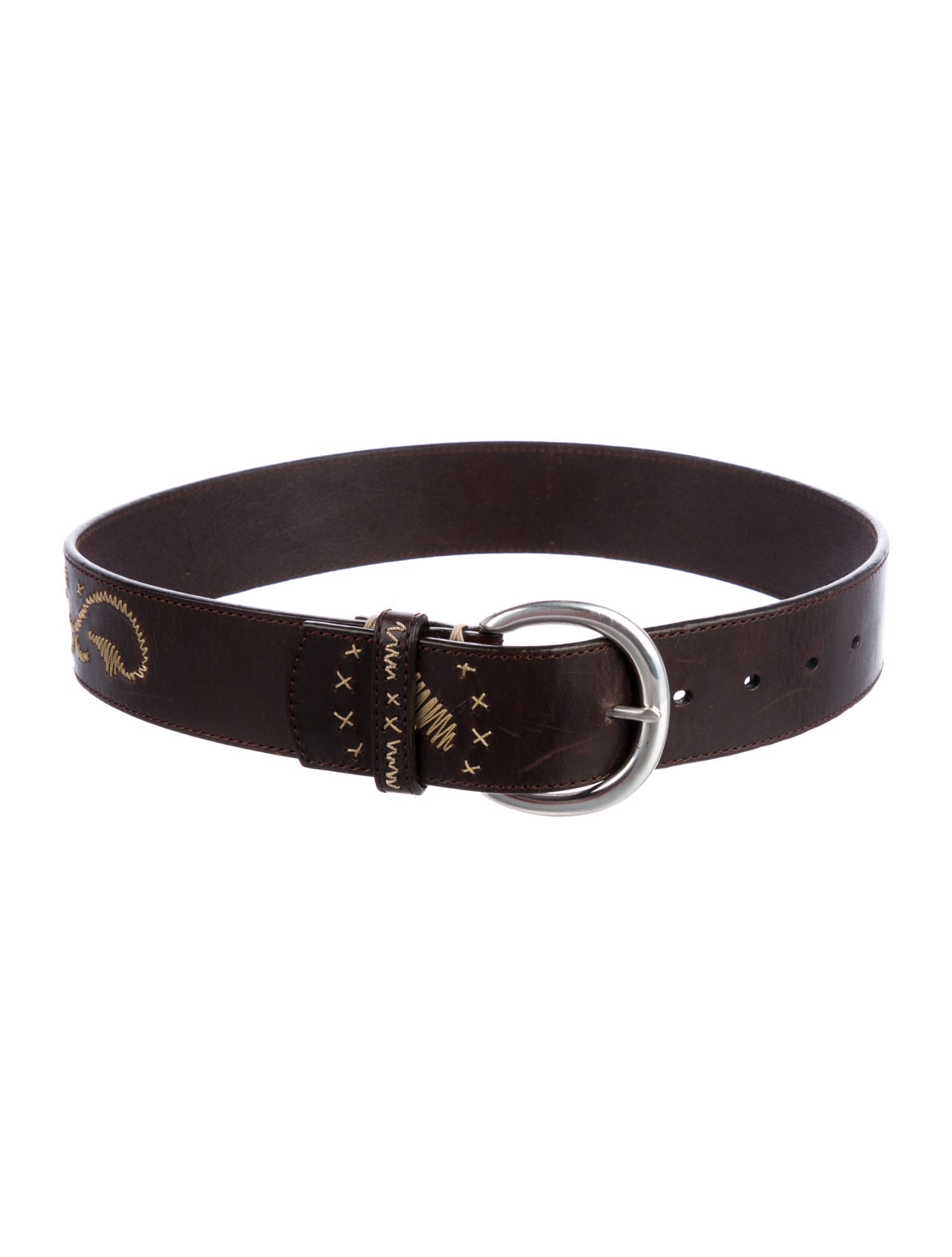 Brighton Leather Embroidered Accent Belt