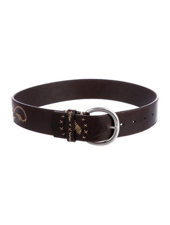 Brighton Leather Embroidered Accent Belt