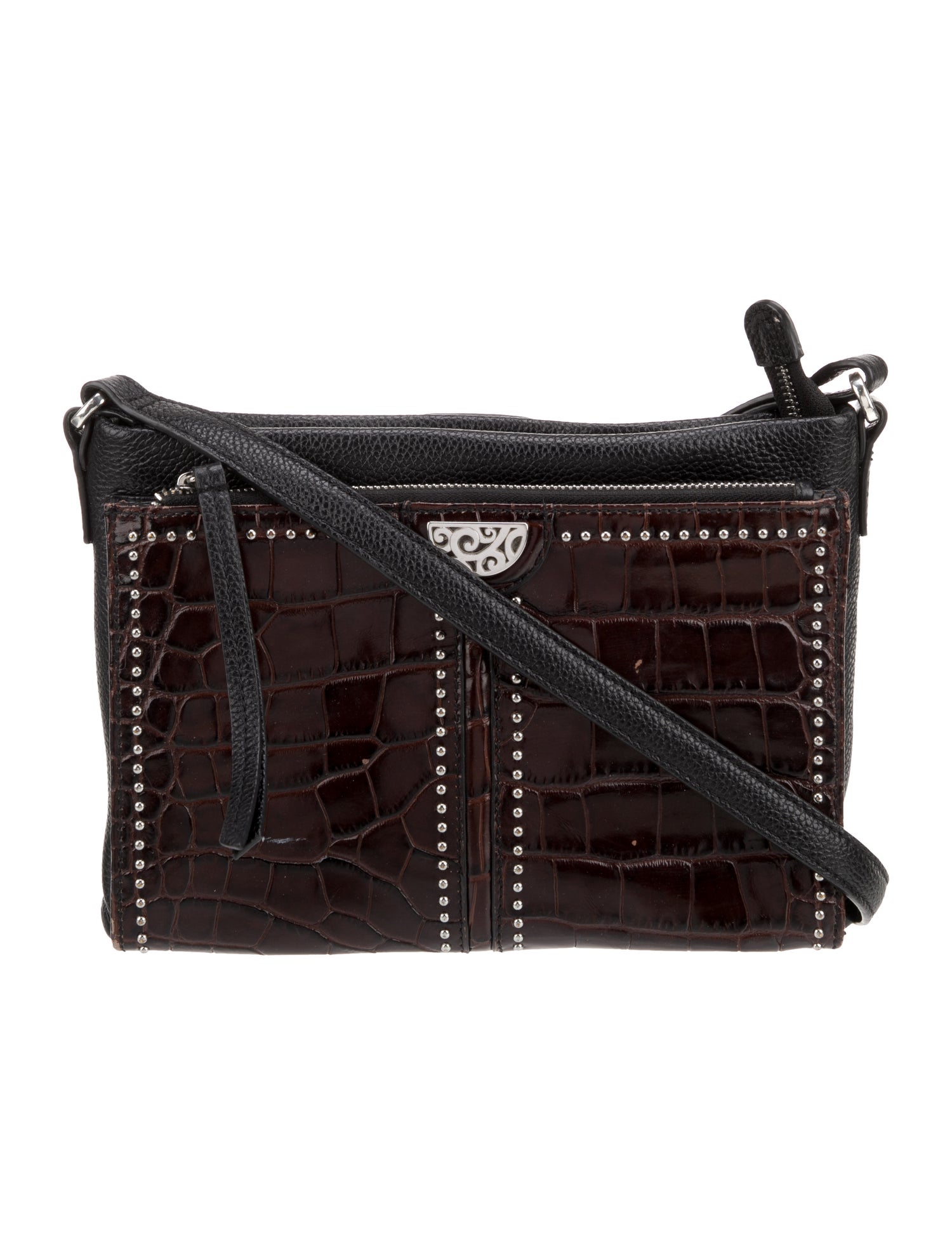 Brighton Embossed Leather Messenger Bag