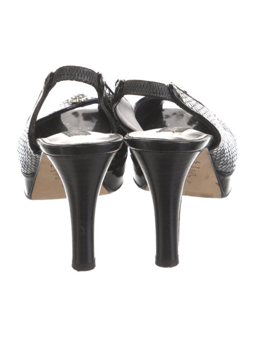 Brighton Leather Crystal Embellishments Slingback Pumps