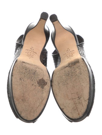 Brighton Leather Crystal Embellishments Slingback Pumps