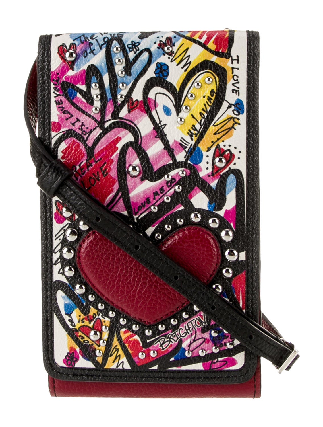 Brighton The Art Of Love Phone Organizer Leather Bifold Wallet
