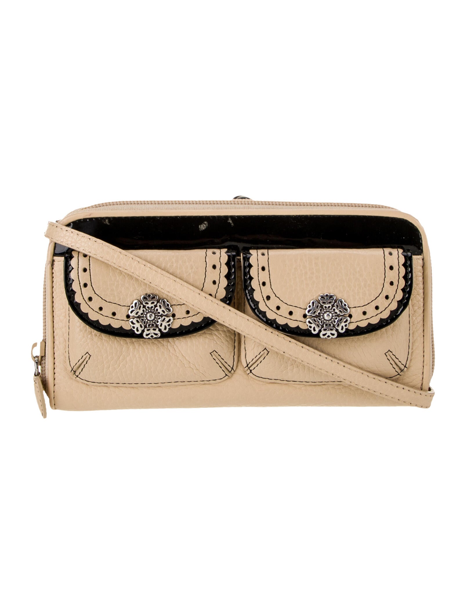 Brighton Leather Printed Wristlet