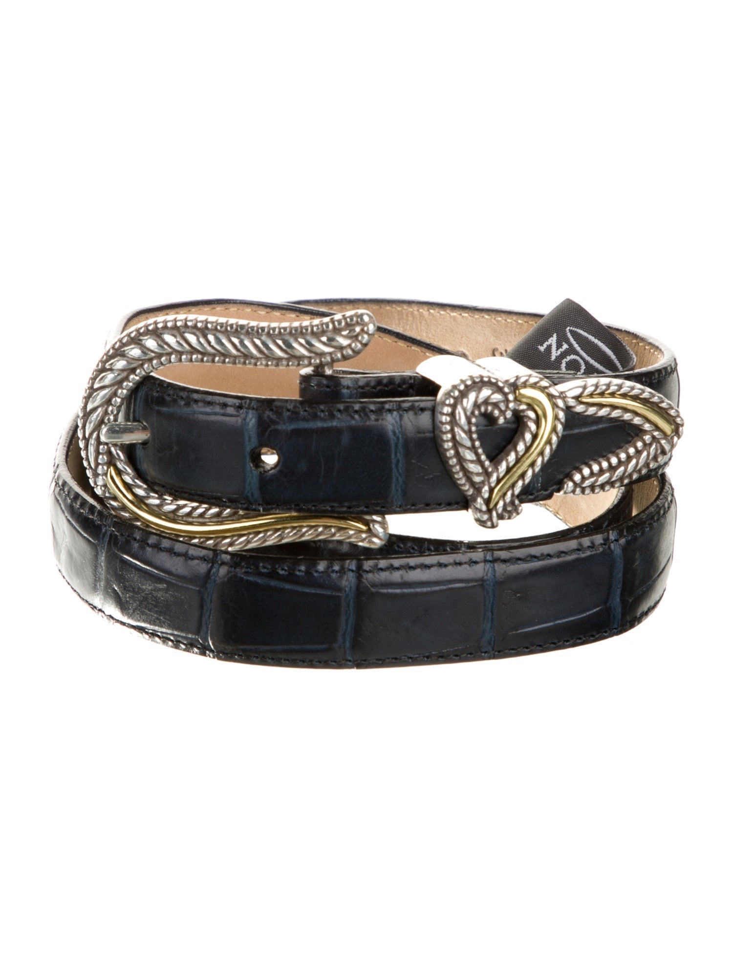 Brighton Skinny Embossed Leather Belt