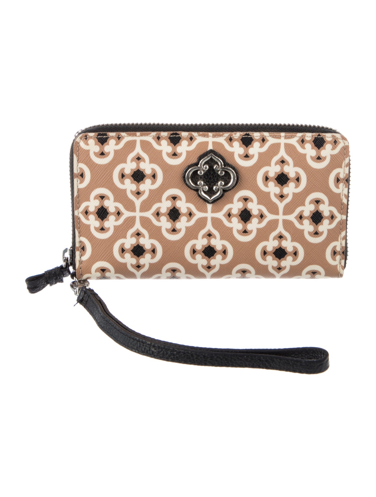 Brighton Saffiano Leather Printed Wristlet