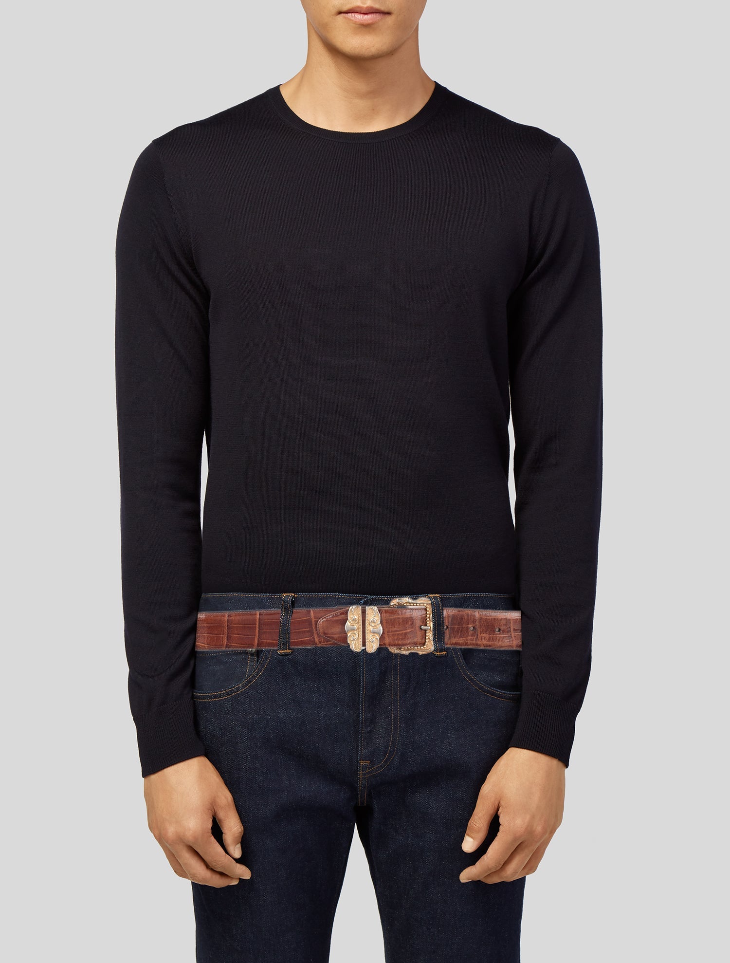 Brighton Embossed Leather Waist Belt