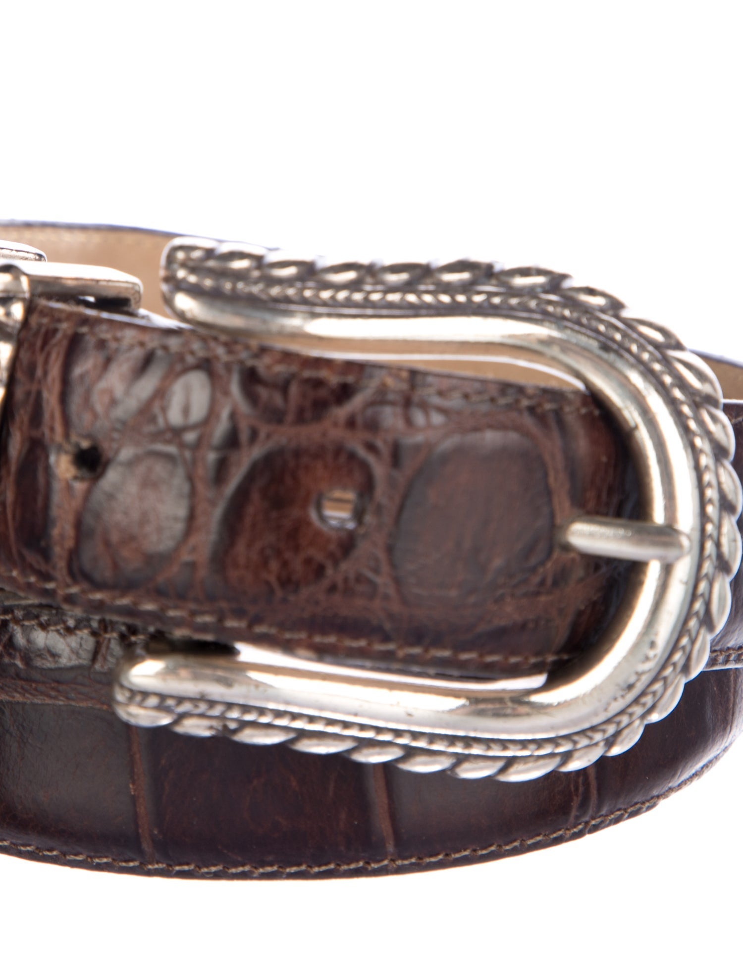 Brighton Skinny Embossed Leather Belt