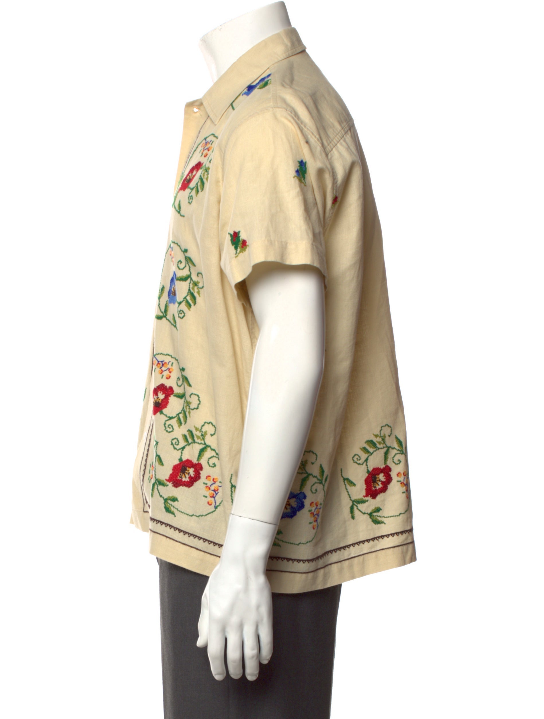 BODE Morning Glory Floral Print Shirt - Neutrals Casual Shirts 