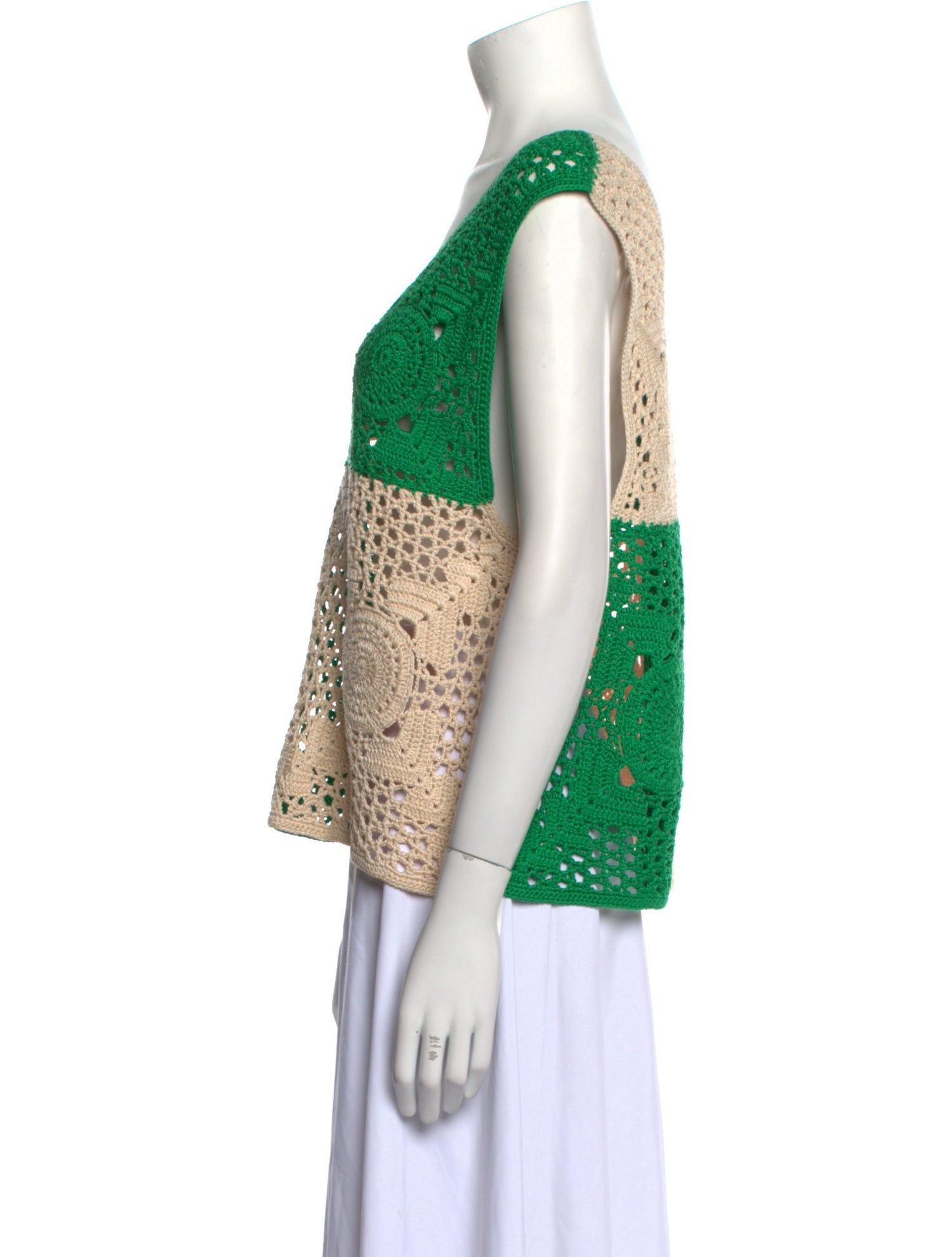 BODE Colorblock Pattern Scoop Neck Top