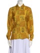 BODE Silk Printed Button-Up Top