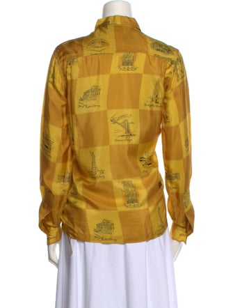 BODE Silk Printed Button-Up Top