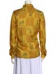 BODE Silk Printed Button-Up Top