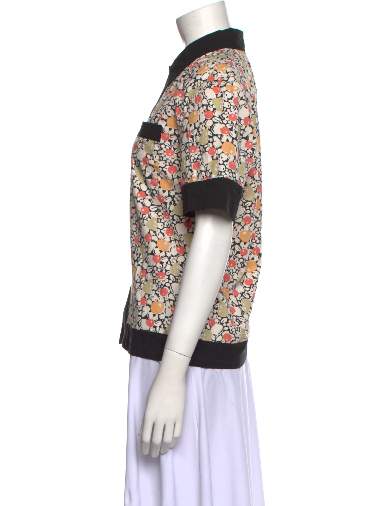 BODE Floral Print Short Sleeve Button-Up Top