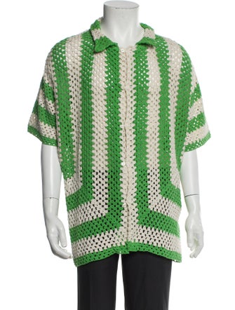 BODE Striped Turtleneck Polo Sweater