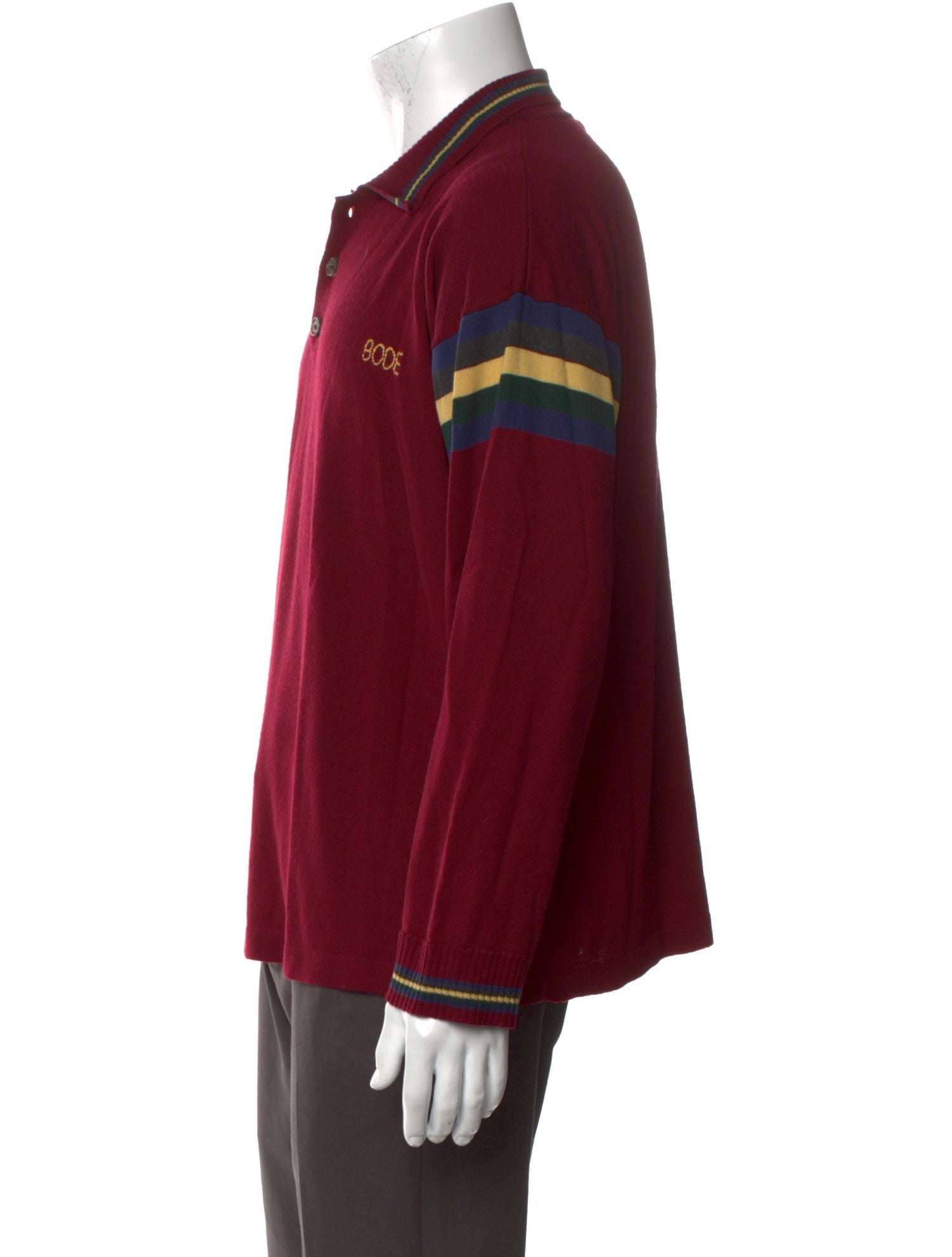 BODE Merino Wool Mock Neck Polo Sweater