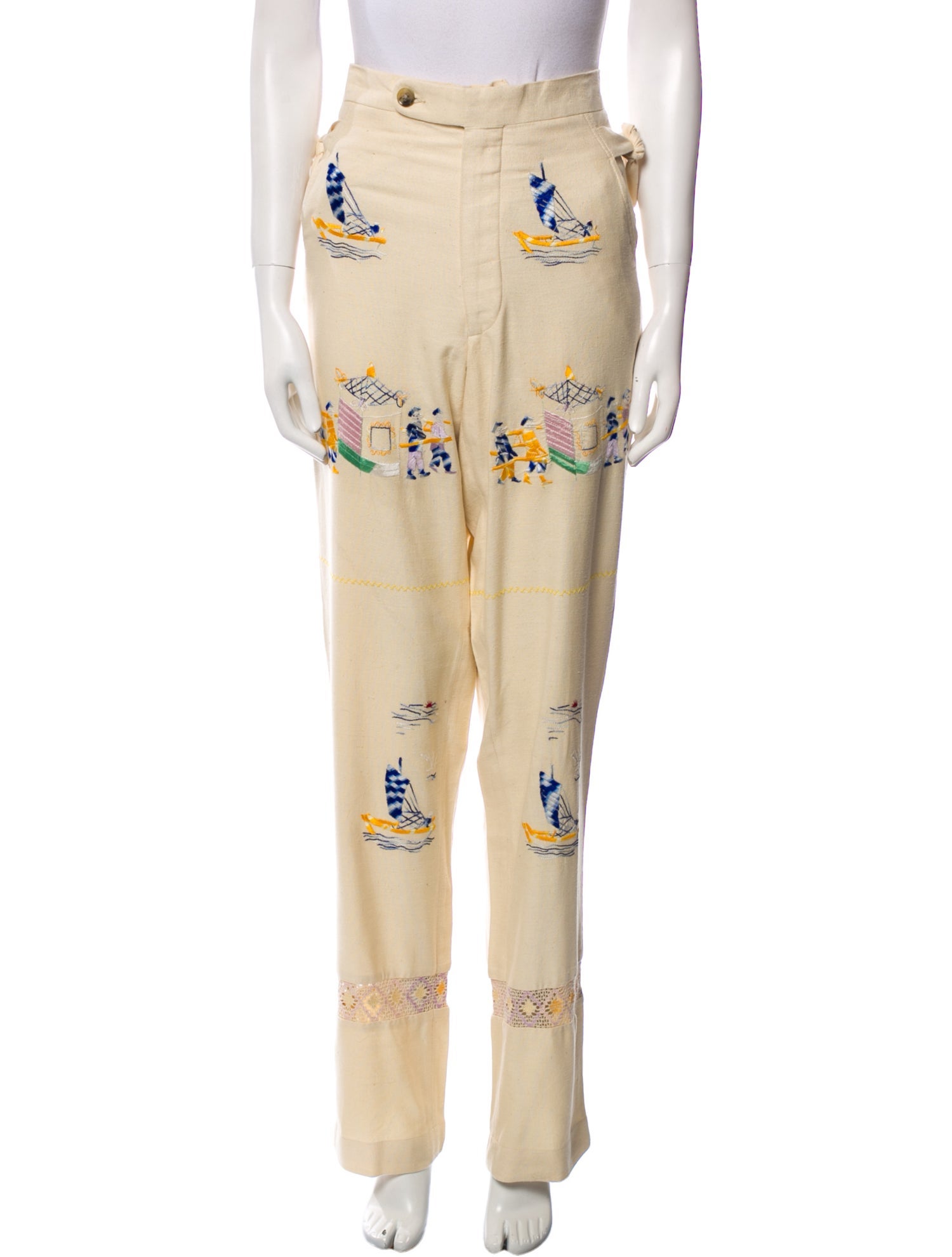 BODE Silk Straight Leg Pants