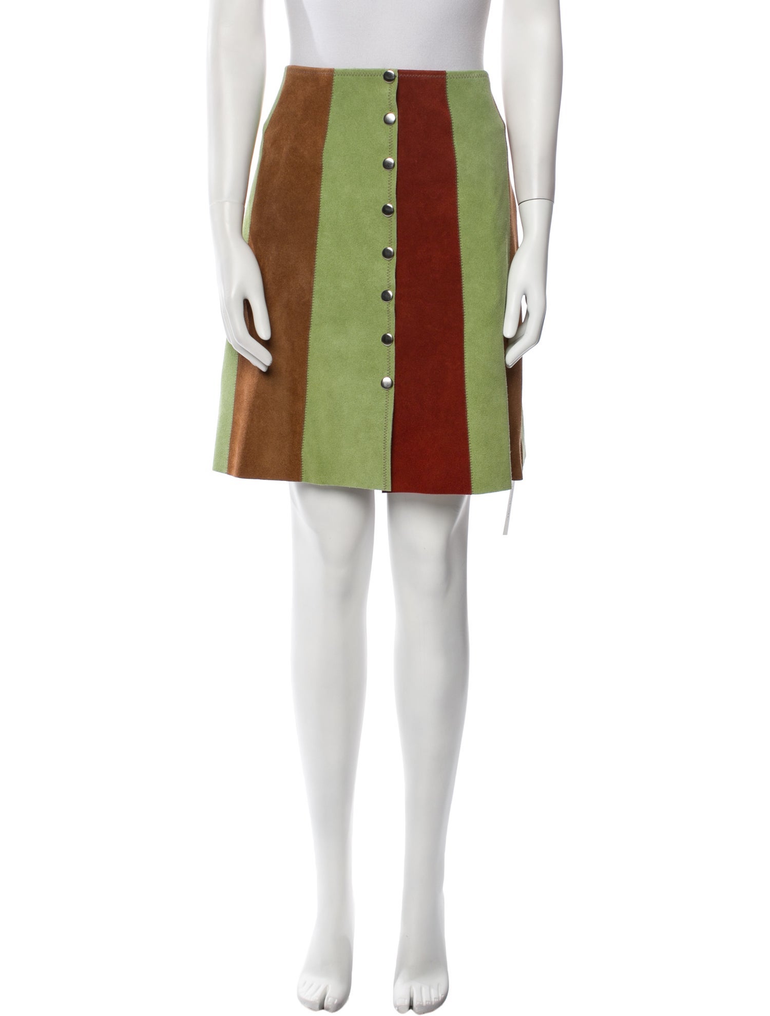 BODE Leather Knee-Length Skirt