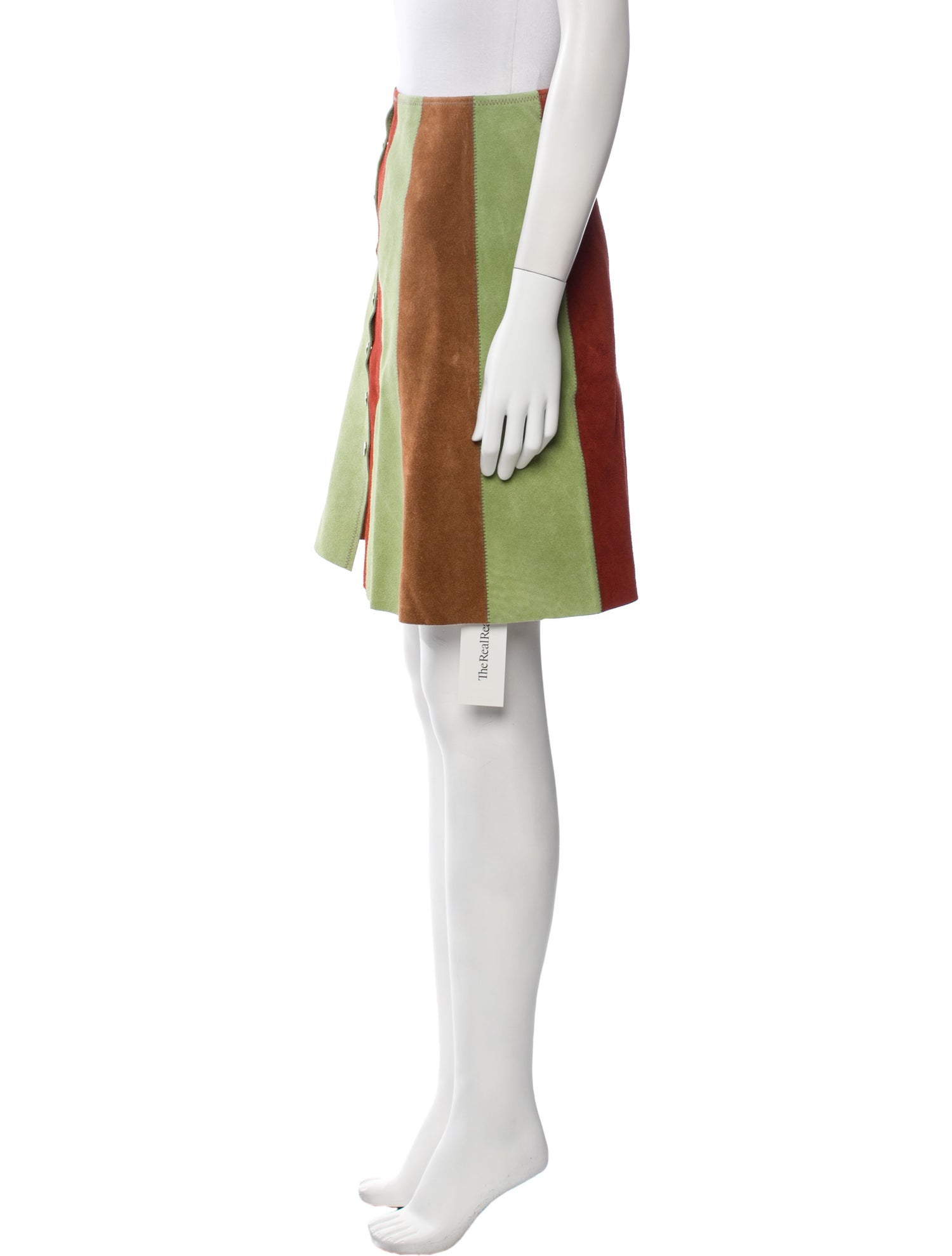 BODE Leather Knee-Length Skirt