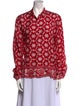 BODE Silk Floral Print Button-Up Top