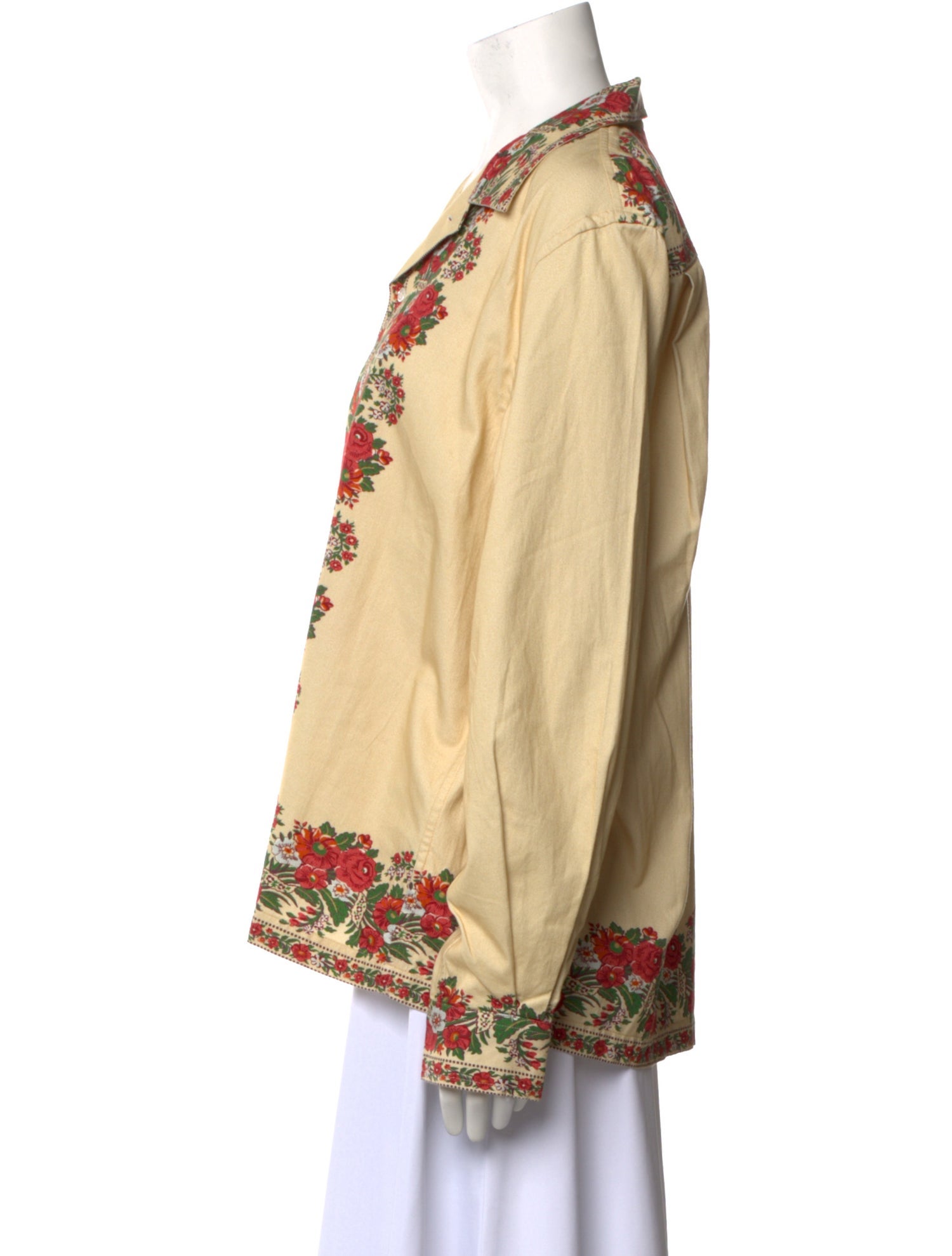 BODE Printed Long Sleeve Button-Up Top