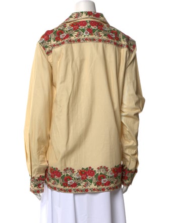 BODE Printed Long Sleeve Button-Up Top