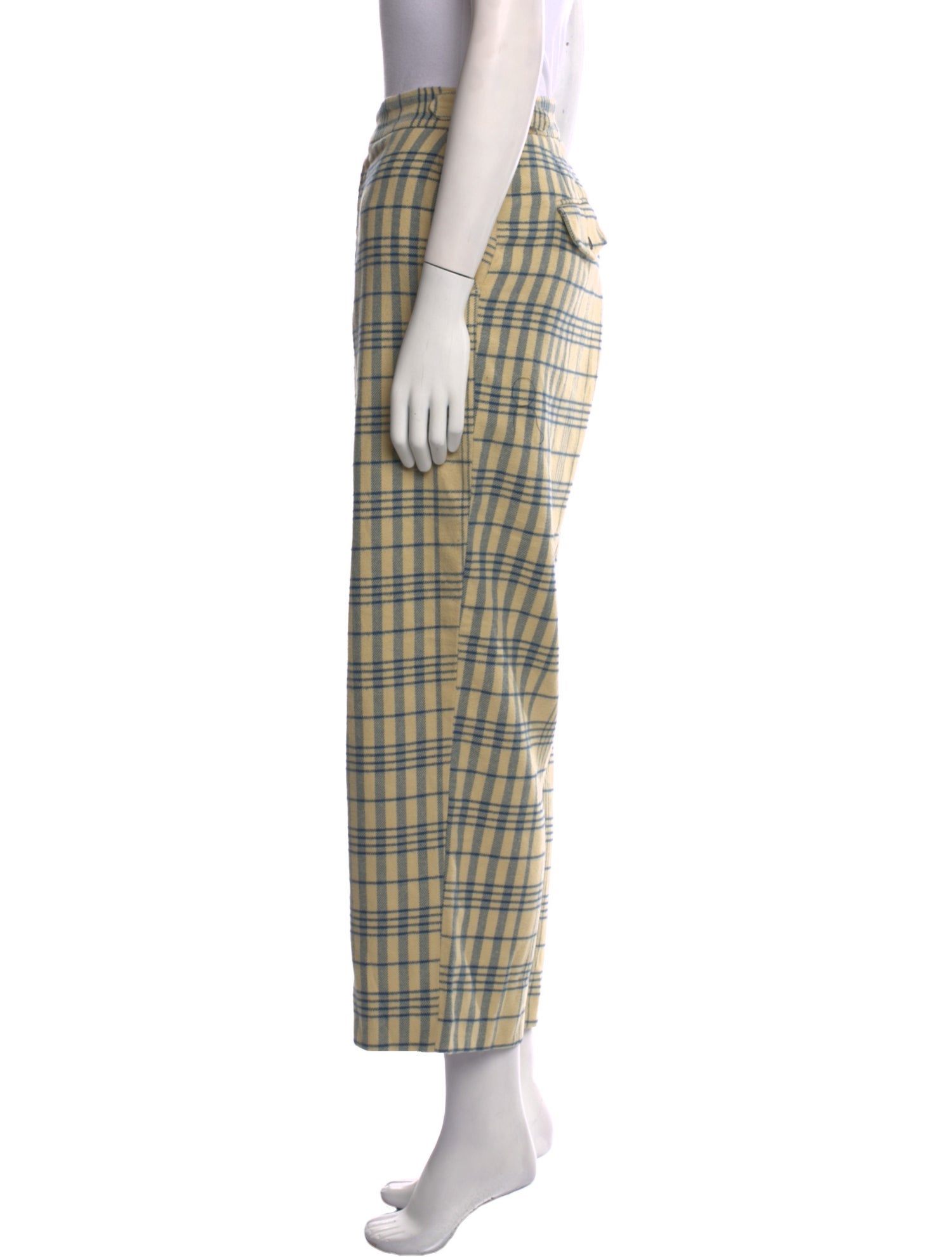 BODE Plaid Print Wide Leg Pants