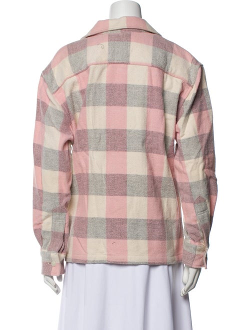 BODE Wool Plaid Print Button-Up Top