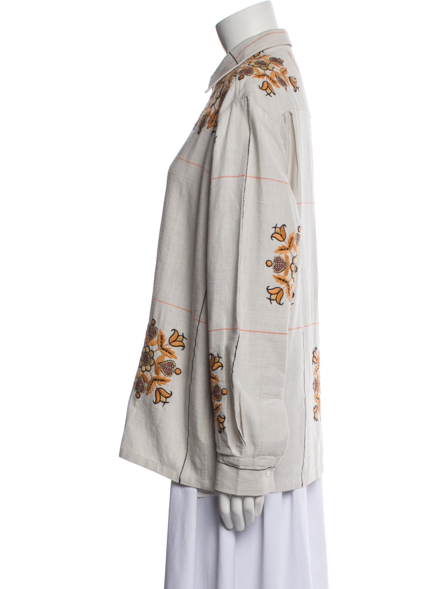 BODE Printed Long Sleeve Button-Up Top