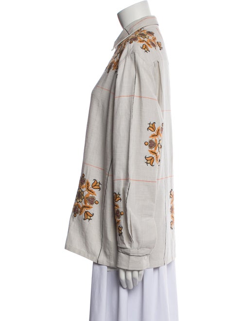 BODE Printed Long Sleeve Button-Up Top