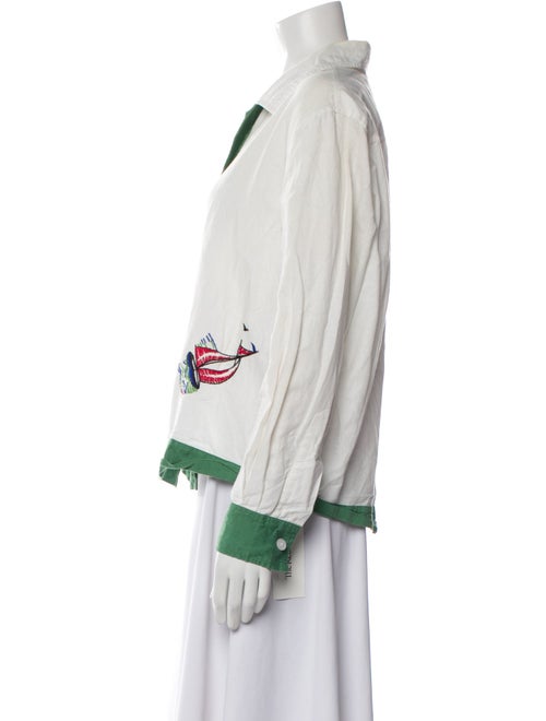 BODE Linen Printed Button-Up Top