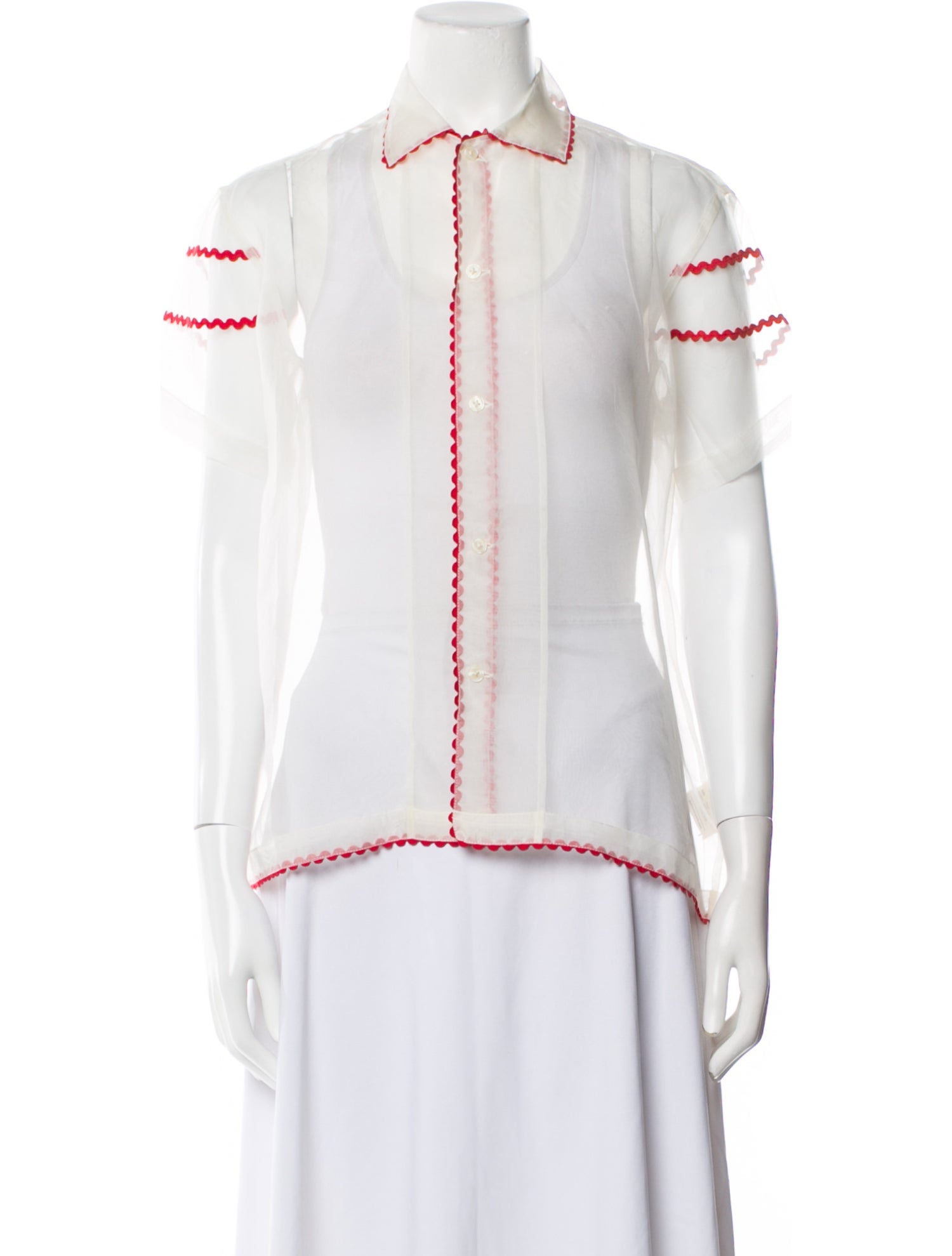 BODE Silk Short Sleeve Button-Up Top w/ Tags