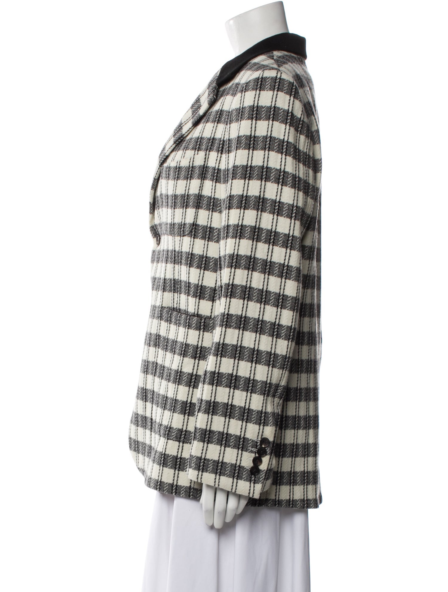 BODE Wool Plaid Print Blazer