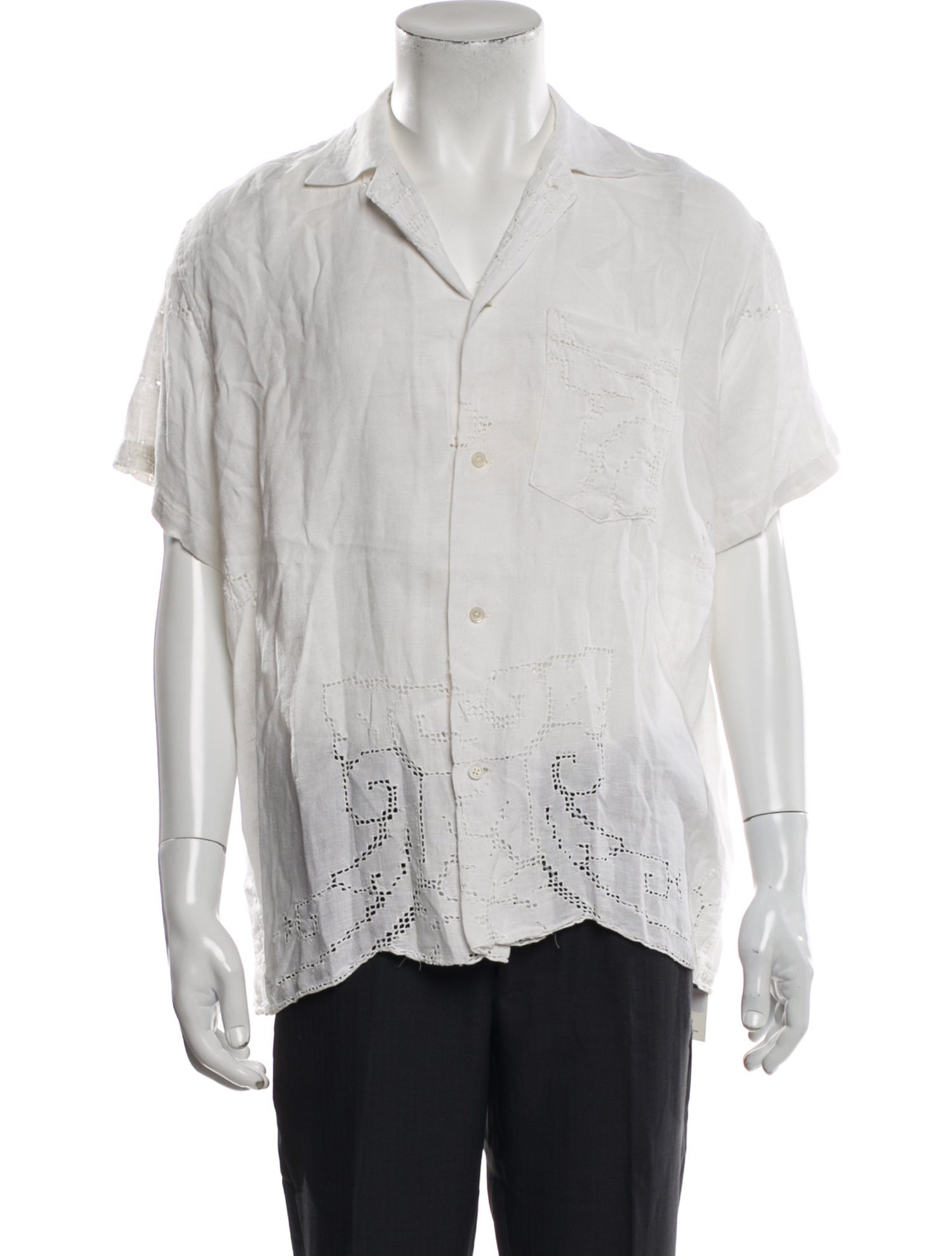 BODE Linen Short Sleeve Shirt