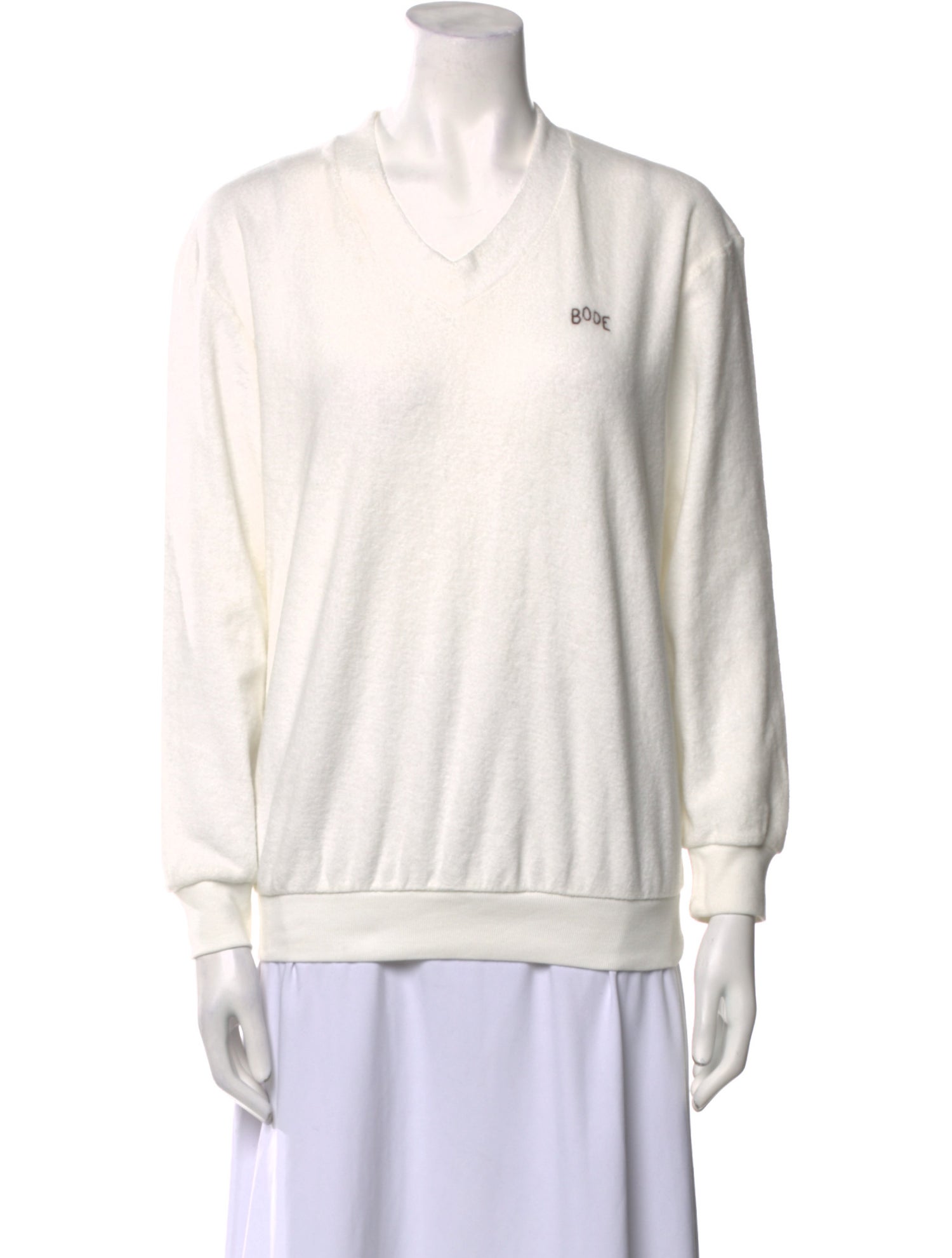 BODE V-Neck Long Sleeve Sweatshirt