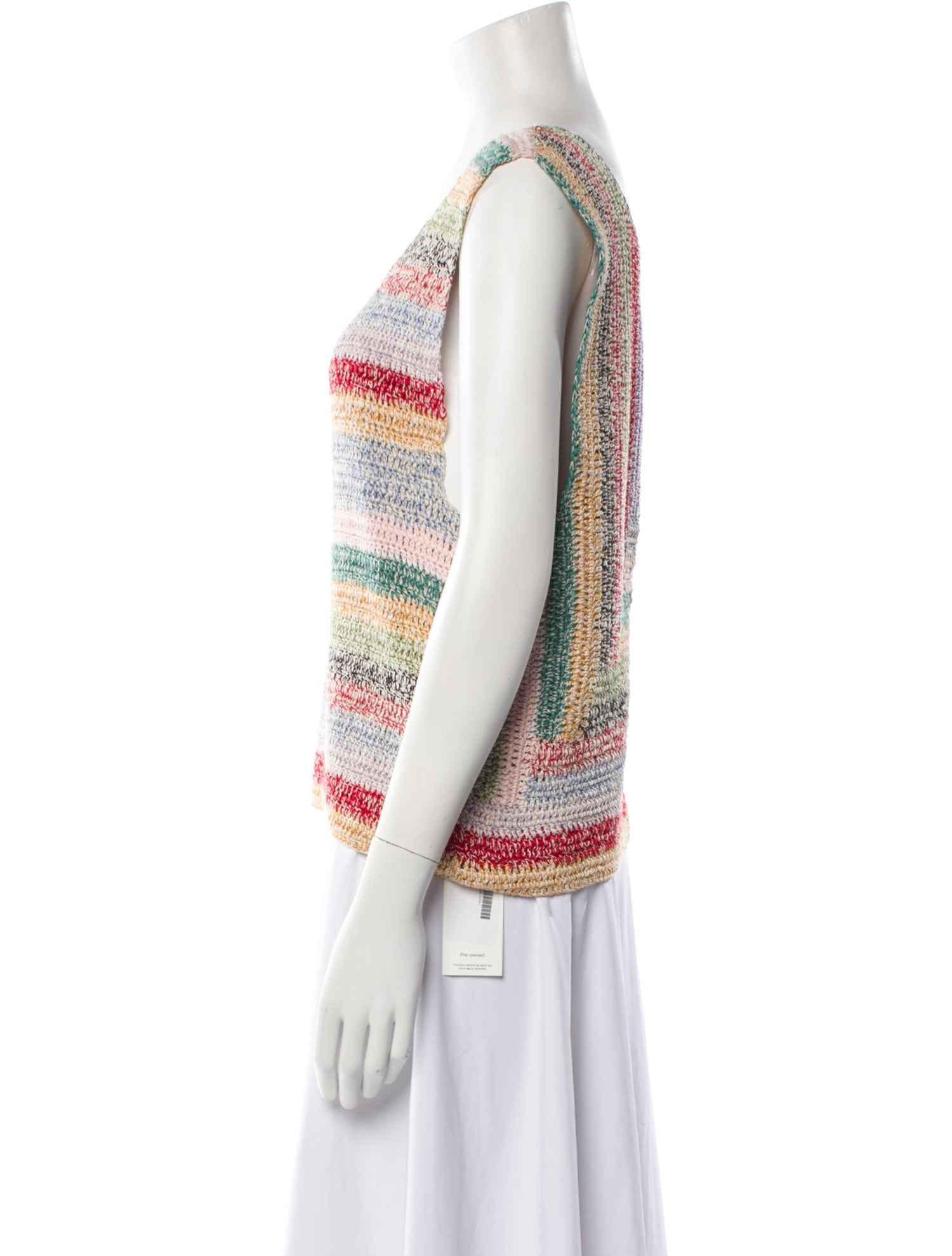 BODE Striped Scoop Neck Top