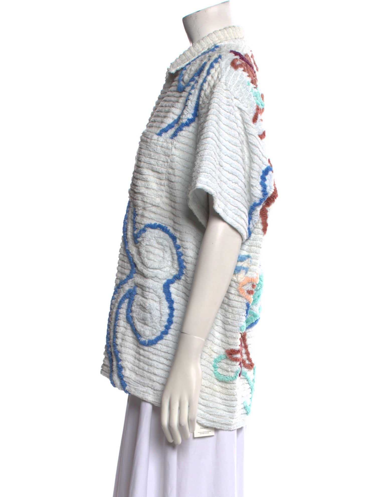 BODE Striped Short Sleeve Button-Up Top