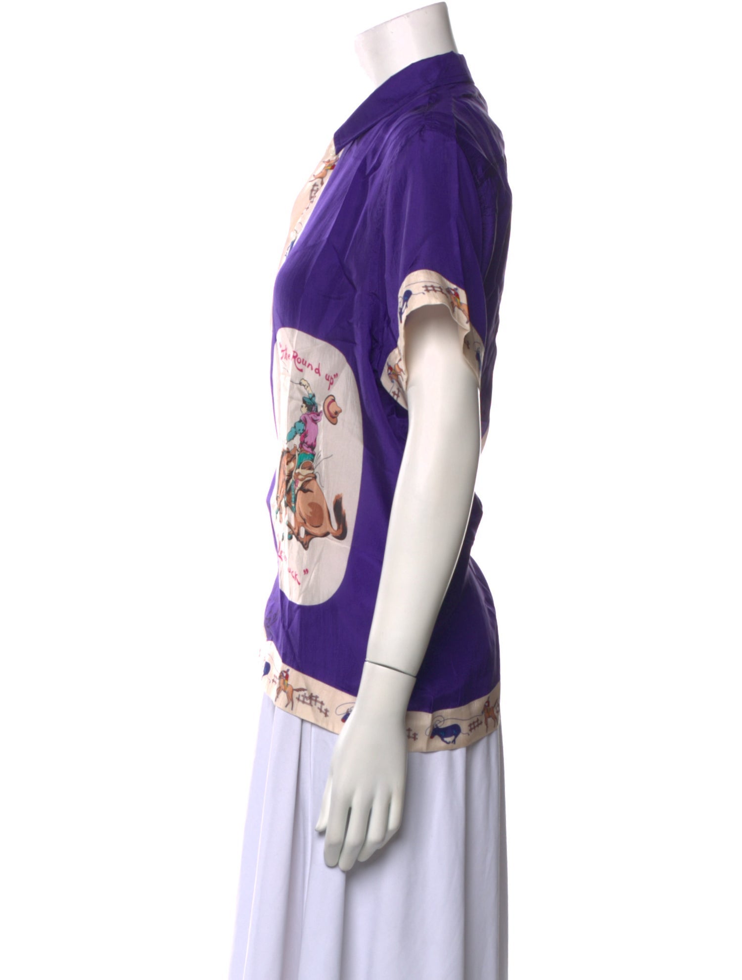 BODE Silk Short Sleeve Button-Up Top w/ Tags