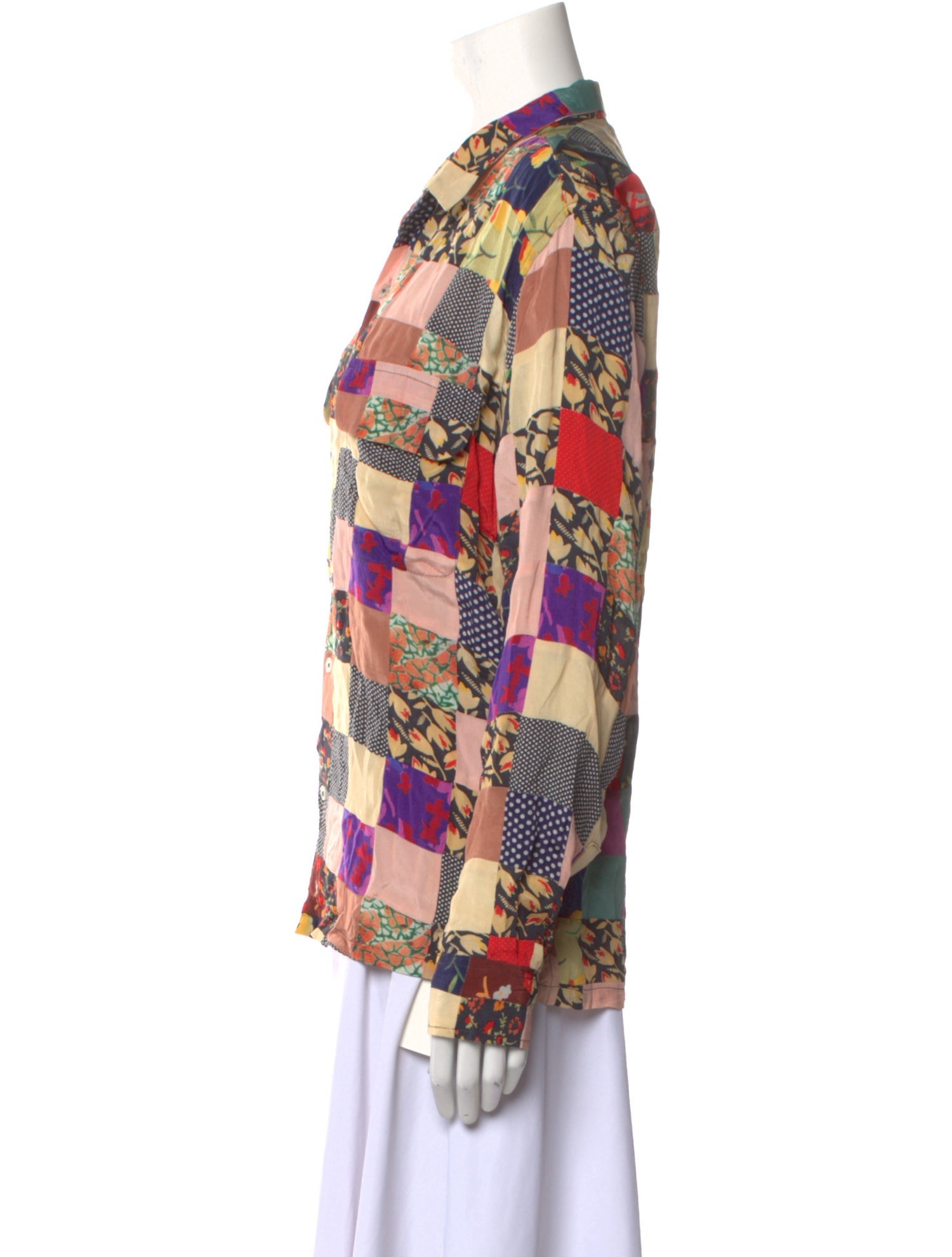 BODE Printed Long Sleeve Button-Up Top