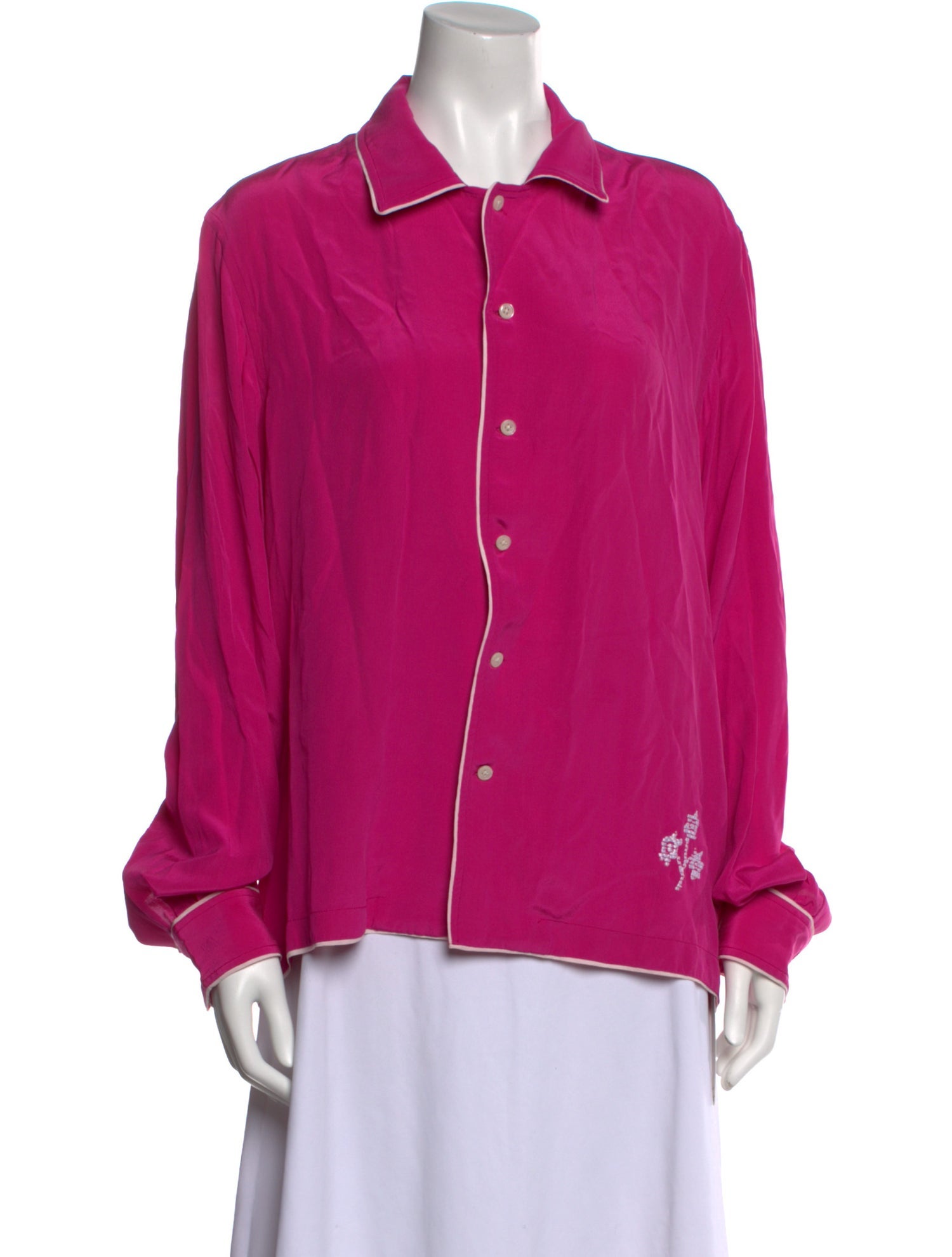 BODE Silk Long Sleeve Button-Up Top w/ Tags