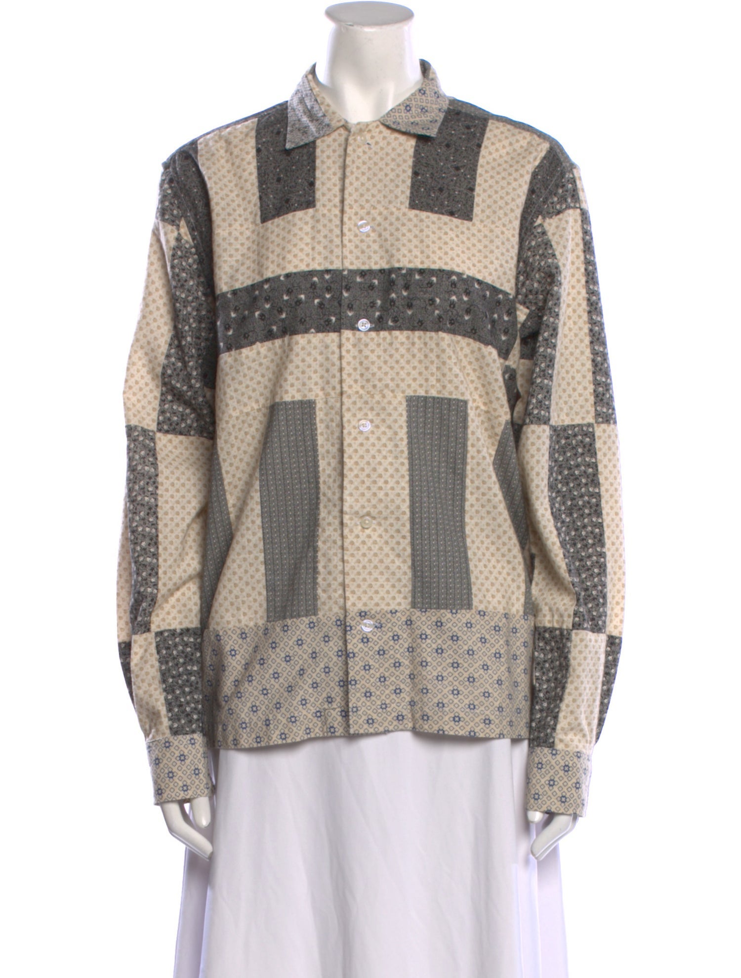 BODE Printed Long Sleeve Button-Up Top