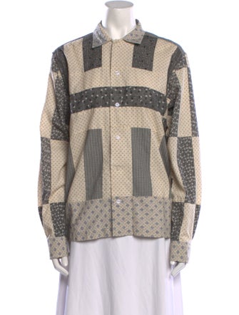 BODE Printed Long Sleeve Button-Up Top