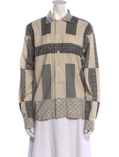 BODE Printed Long Sleeve Button-Up Top