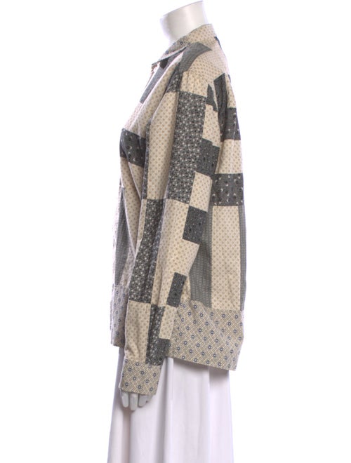 BODE Printed Long Sleeve Button-Up Top