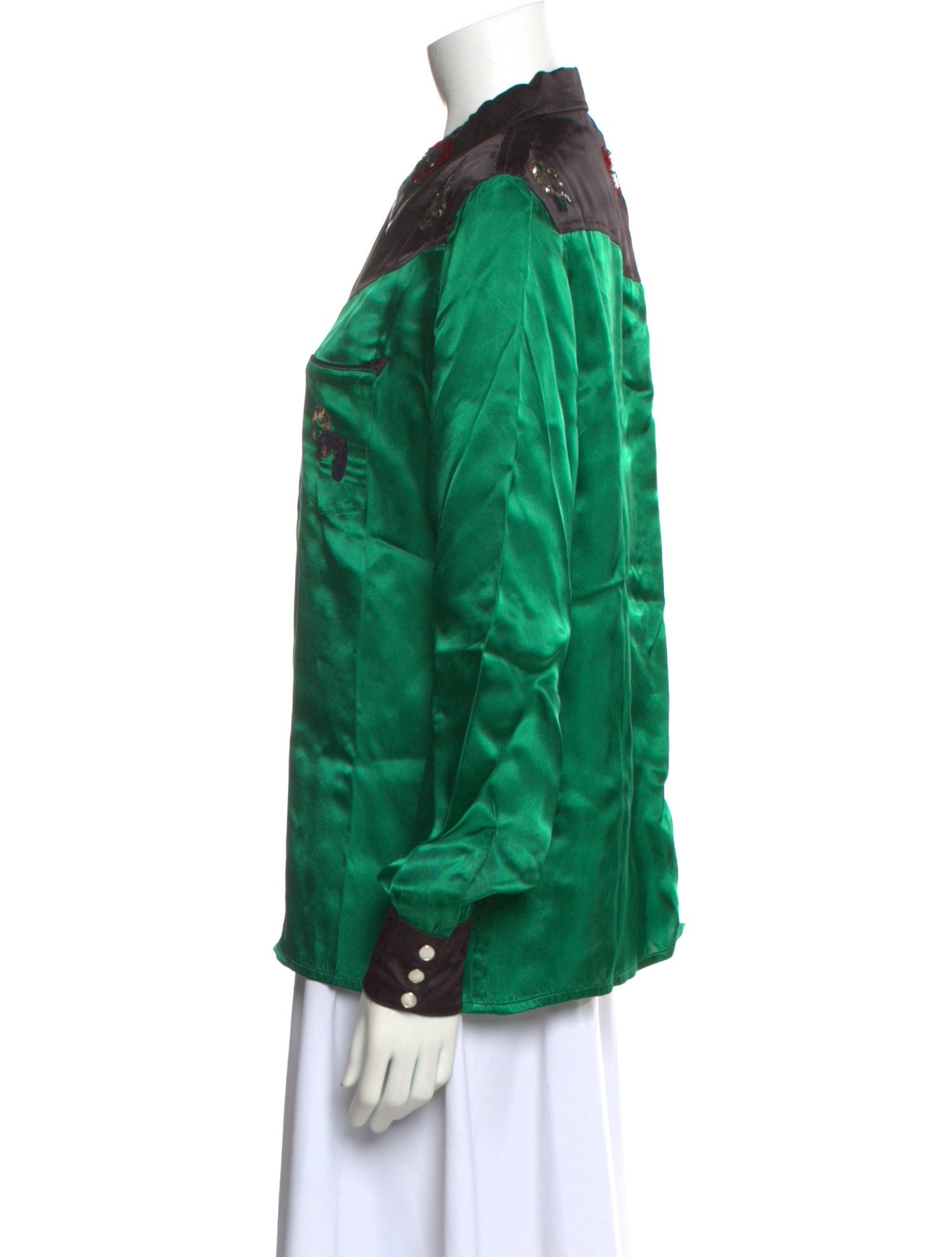 BODE Colorblock Pattern Long Sleeve Button-Up Top w/ Tags