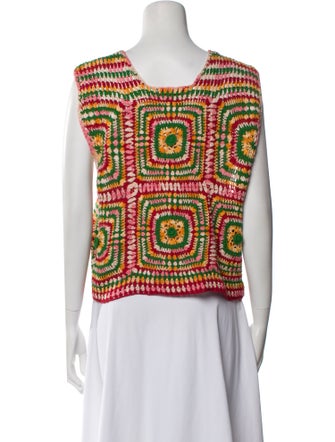 BODE Crochet Printed Top