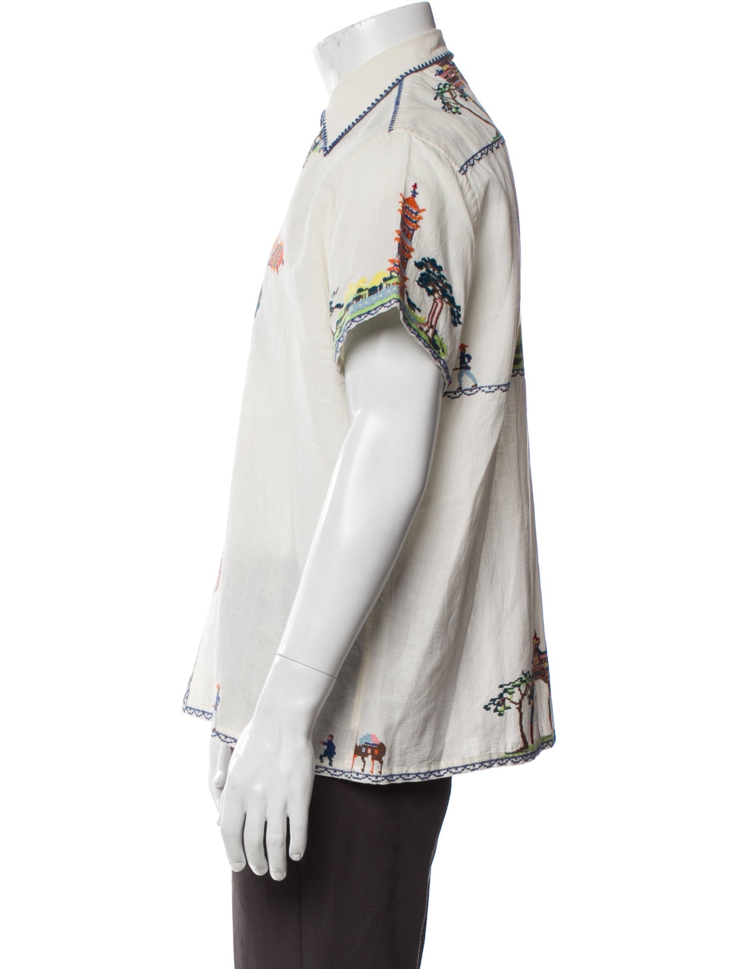 BODE Floral Print Short Sleeve Shirt